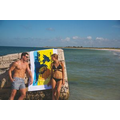 Diamond Collection White Beach Towel (Screen Print)